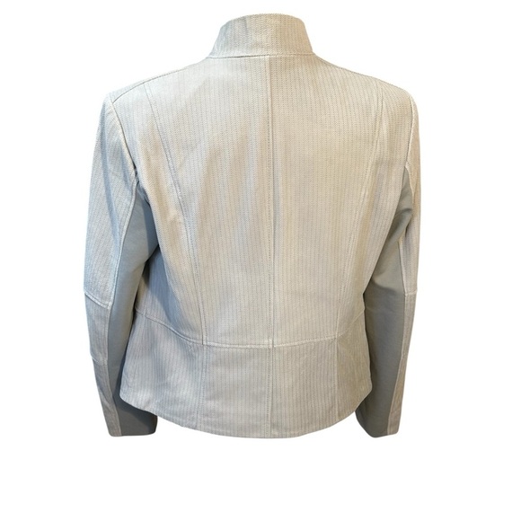 G.I.L.I Got To Love It Gray Leather Cascade Waterfall Blazer Sz 10 - Picture 6 of 13